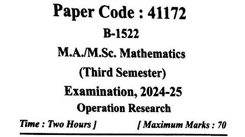 MJPRU M.A/M.Sc 3rd Semester Mathematics 2nd Paper 2024-2025