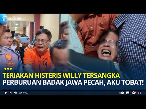 Teriakan Histeris Willy Tersangka Perburuan Badak Jawa Pecah di Mapolda Banten, Aku Tobat!