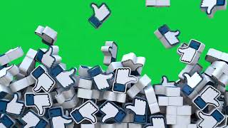 [4K] Facebook Like Icon Overlay - Green Screen