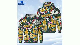 Green Bay Packers Santa Christmas Design 3D Hoodie Yellow Green screenshot 5