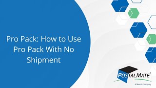 Pro Pack: How to use Pro Pack with No Shipment
