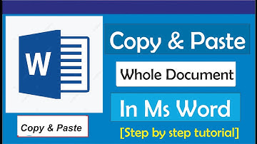 How To Copy And Paste A Whole Document in Word