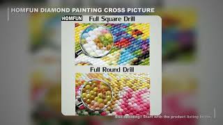 HOMFUN Diamond Painting Cross Stitch 'Squirrel fall forest' 5D DIY Diamond Embroidery Full Square/ro