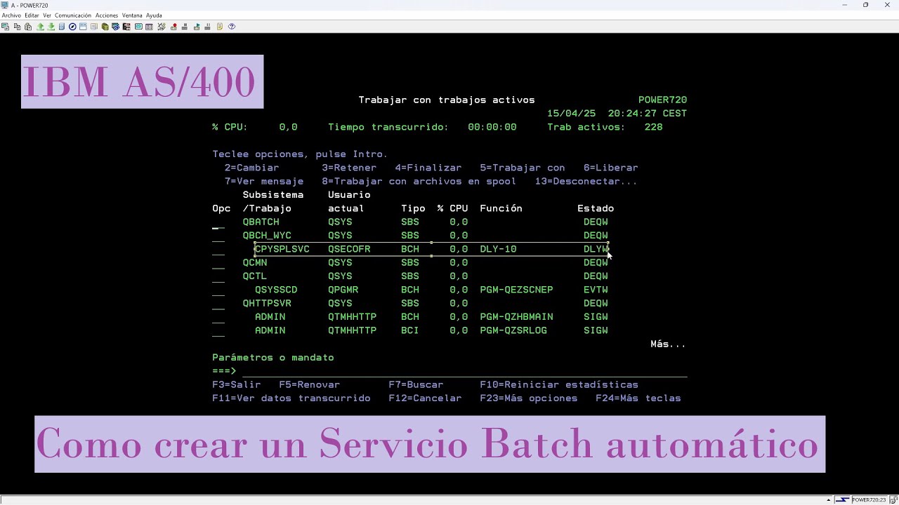 IBM AS/400: Como crear un servicio BATCH automático - YouTube