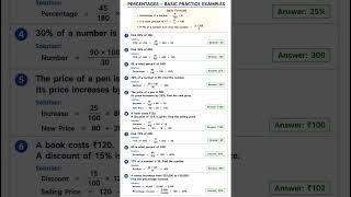 Percentages|practice examples|#percentage