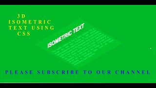 How to create a Isometric Text using CSS | CSS TUTORIAL | Please Subscribe to our channel