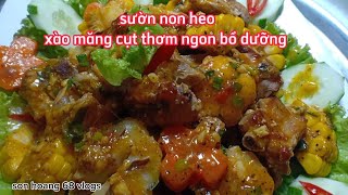 sườn non heo xào măng cụt thơm ngon bổ dưỡng