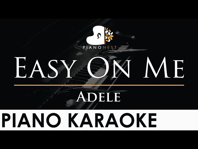 Adele - Easy On Me - Piano Karaoke Instrumental Cover with Lyrics class=