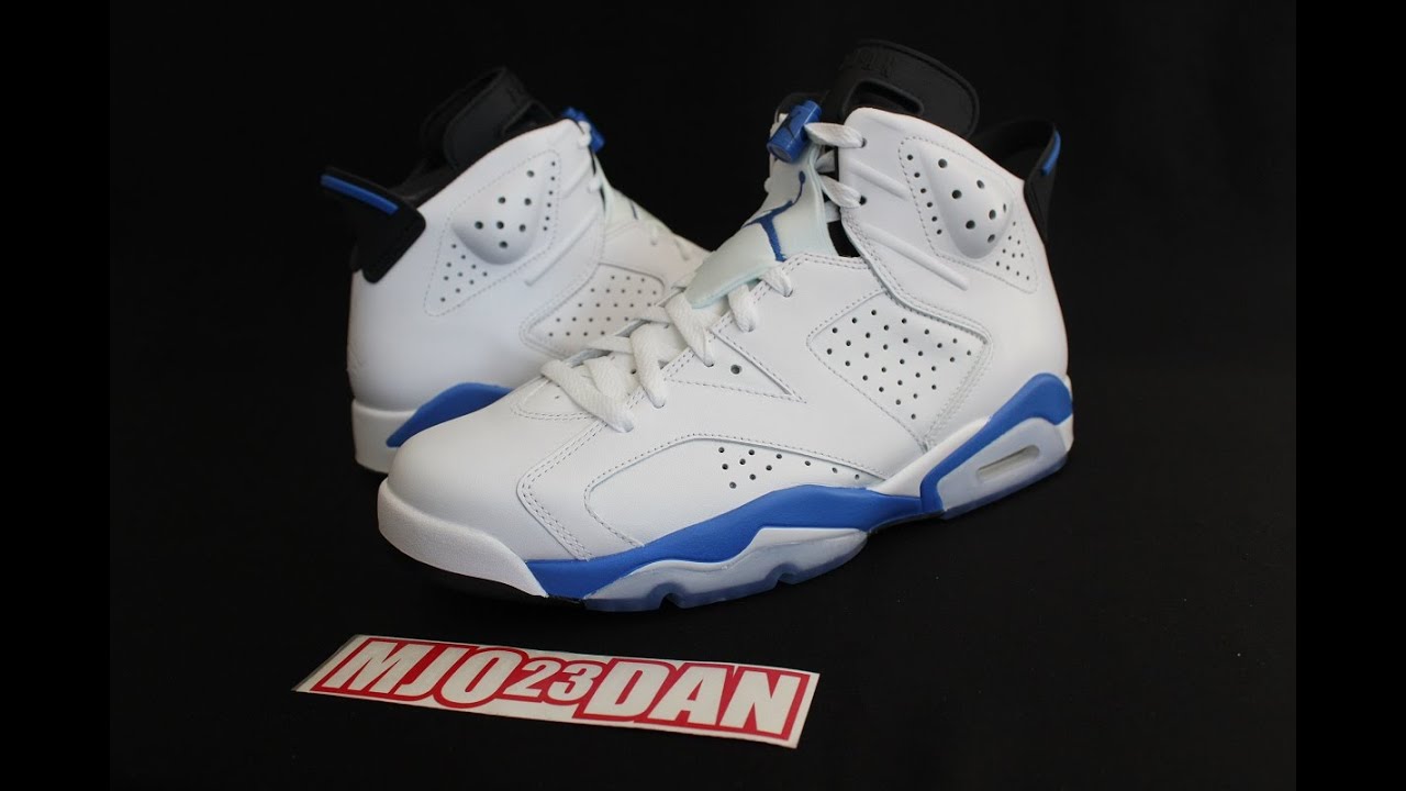 Nike Air Jordan 6 Retro Sports Blue 2014 Men\'s Shoes Size 9 White Blue Black Nike Air Jordan Retro 6  main image 4