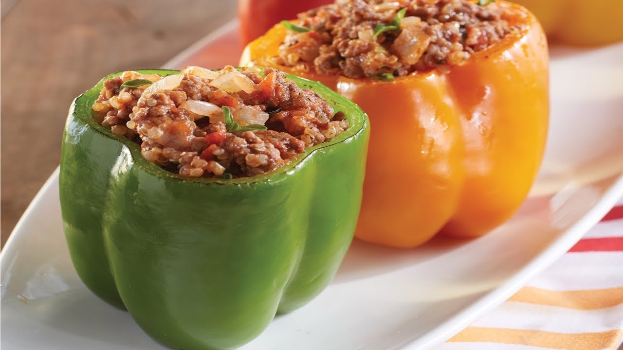 طريقة عمل محشي فلفل ألوان بحشوة وطعم مميز🫑🌶