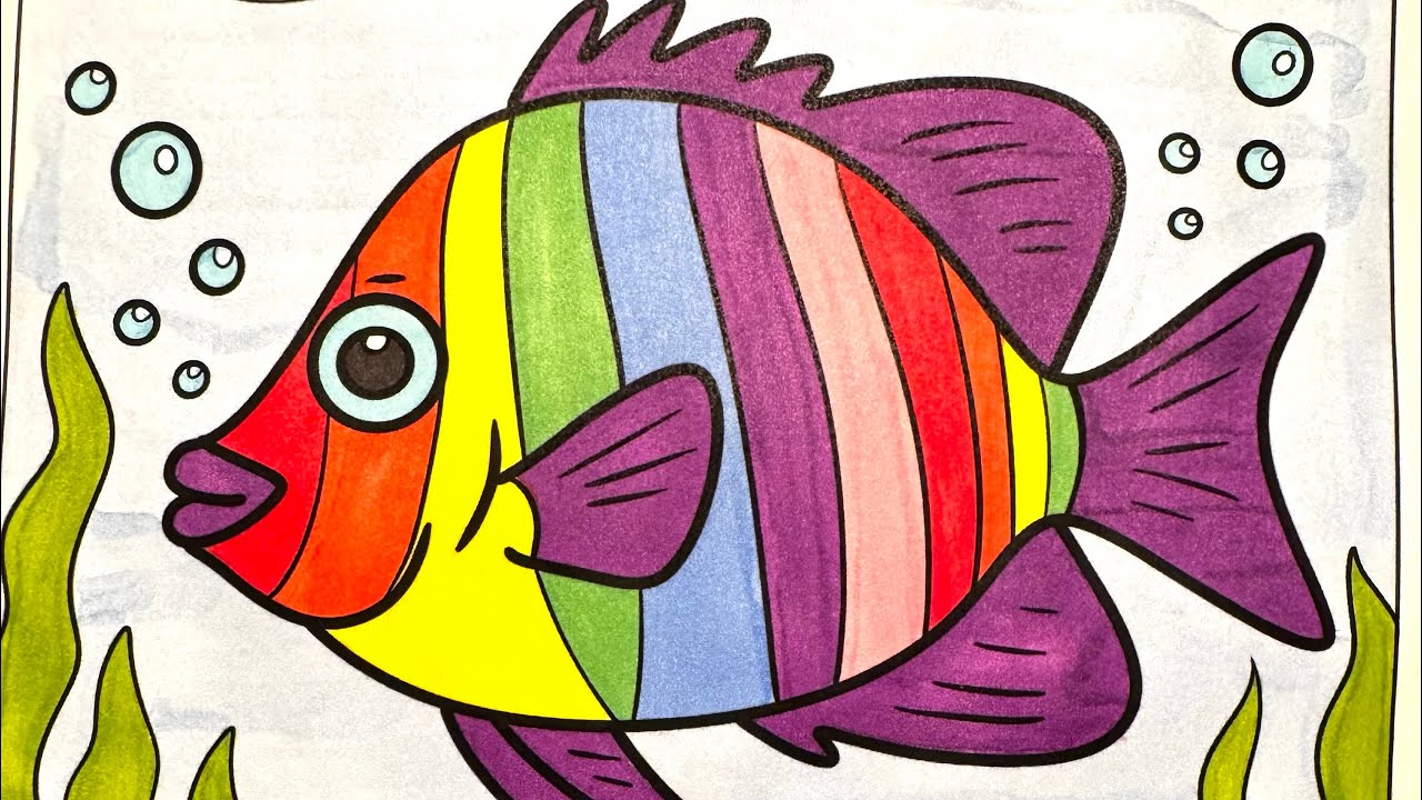 🌈Calm colouring time ~ A fish in the sea!