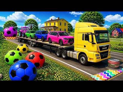 Flatbed Truck McQueen | Transportation with Truck - Pothole vs Car #29  | BeamNG.Drive Gameplay