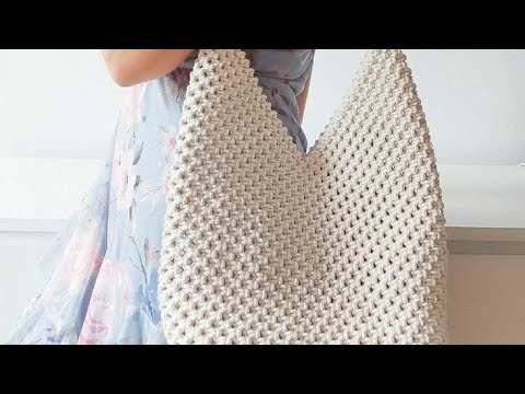 شنطة مكرمية مميزة جدا حجم كبير Macrame Bag 