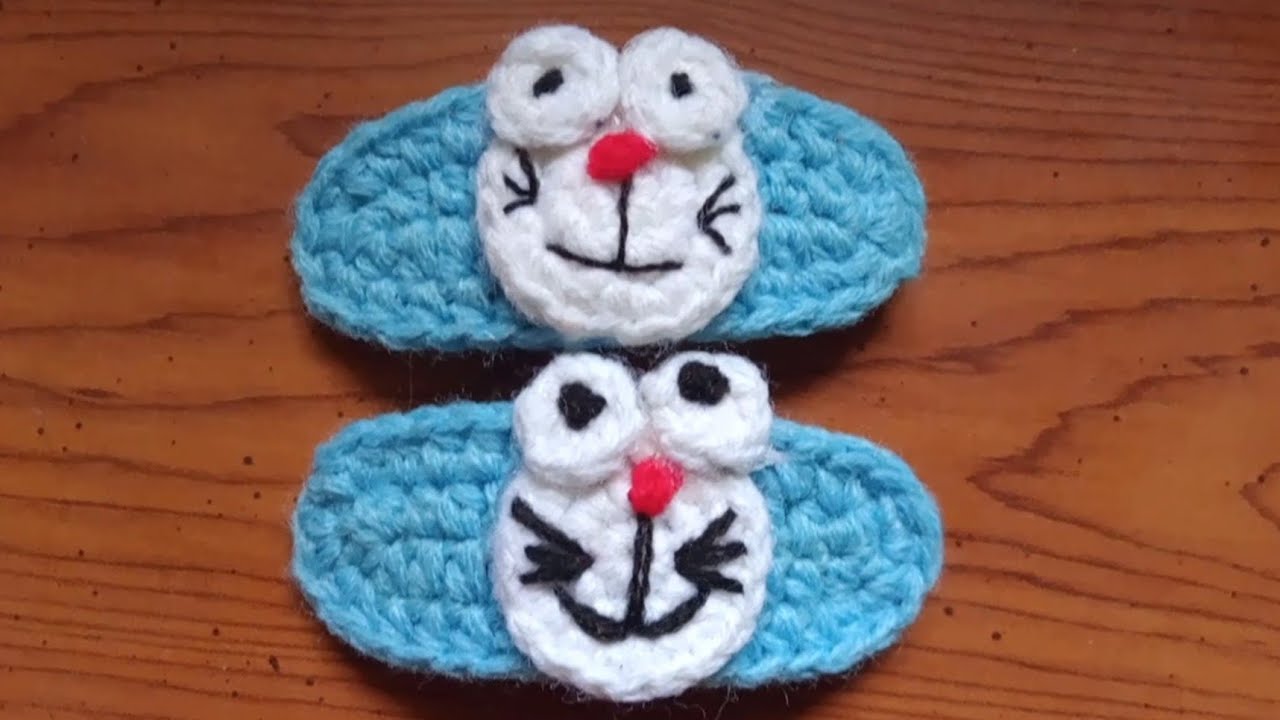 HOW TO CROCHET: HAIR CLIP | DORAEMON INSPIRED HAIRCLIP