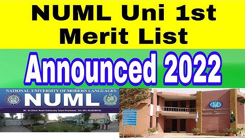 NUML Uni Announced 1st Merit List 2022 |NUML BS Programs First Merit List Update |Smart Admissions