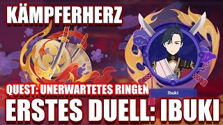 Kämpferherz ~ Quest: Unerwartetes Ringen ~ Erstes Duell: Ibuki ~ Aktion ~ Tag 1 ~ Genshin Impact