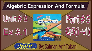 IX Unit 3 ex 3.1 Algebraic Expression and formula class 9 | nine Exercise 3.1 Question 5