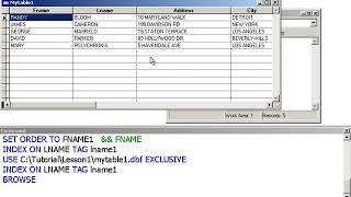 Learn Visual FoxPro @ garfieldhudson.com - Indexing Records (Lesson 9 of 30)