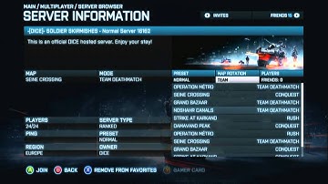 BF3 server browser playlists