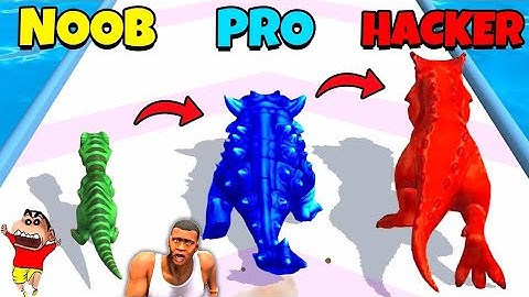 NOOB vs PRO vs HACKER in DINO EVOLUTION RUN 3D