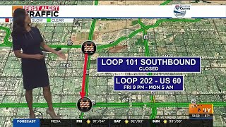 Weekend construction to close part of Loop 101 in Tempe