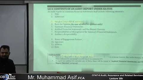 CFAP 06 | Lecture 30 B |  Sir Asif | December 24 | Audit , Assurance and Related Services