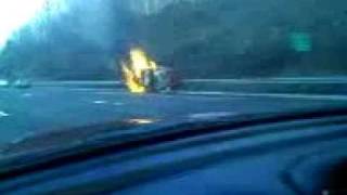 Car Accident Fire on Route 80 in Roxbury New Jersey