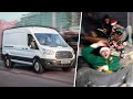 Extreme christmas party in a moving van concussion