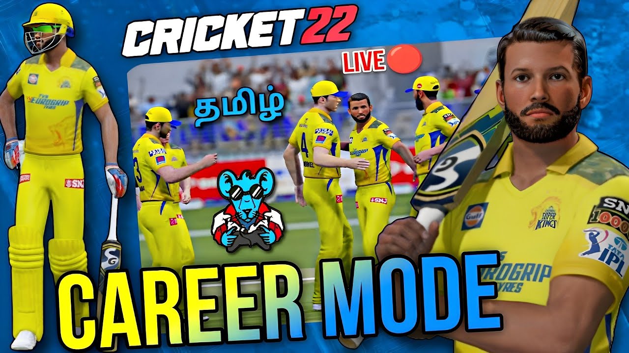 Career Mode - Cricket 22 Gameplay 🔴LIVE - CRICKET 22 - IPL Tamil RATS IN2 GAMING