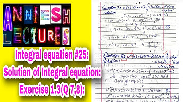 |Integral equation| Solution of Integral equation|Exercise 1.3|Explanation in Urdu/Hindi|