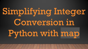 Simplifying Integer Conversion in Python with map