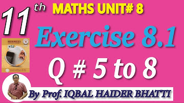 Chap #8 |Mathematical Induction| Exercise 8.1 Question 5 to 8 |F.Sc Part-1 Lec 3 in Urdu / Hindi
