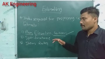 Data Required for preparing an Estimate in Gujarati | Civil Engineering