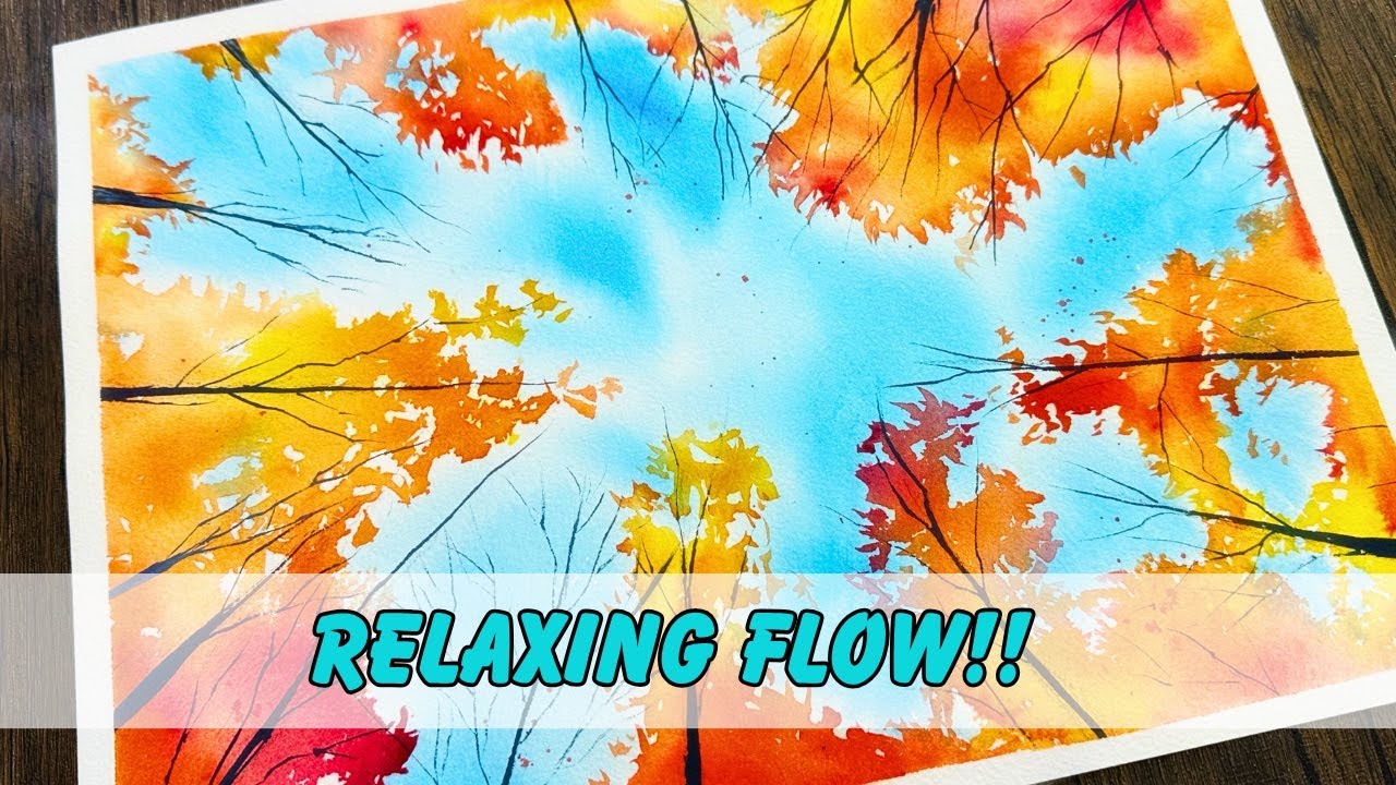 Tranquil Watercolor Autumn Scene | Painting Trees Step-by-Step - YouTube