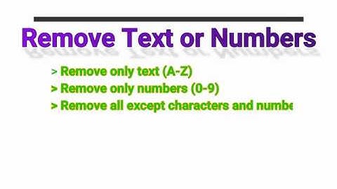 Excel quickly remove only characters or only numbers or everything except text and numbers