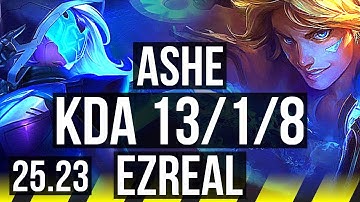 ASHE & Thresh vs EZREAL & Karma (ADC) | 13/1/8 | KR Master | 25.23