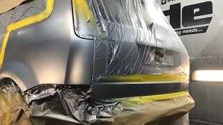 Ford c max rear quarter and bumper corner damage repair and paint