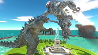 Godzilla x Reactor Kong VS Mechagodzilla!  Animal Revolt Battle Simulator