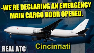 CARGO DOOR OPENED IN FLIGHT. Boeing 767 ABX Air. REAL ATC