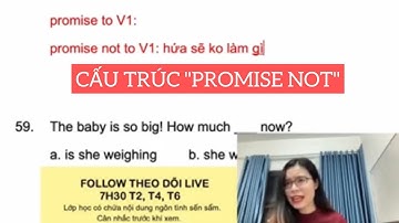 Bài 69: Cấu trúc "PROMISE NOT" || Ngữ pháp cho người mất gốc