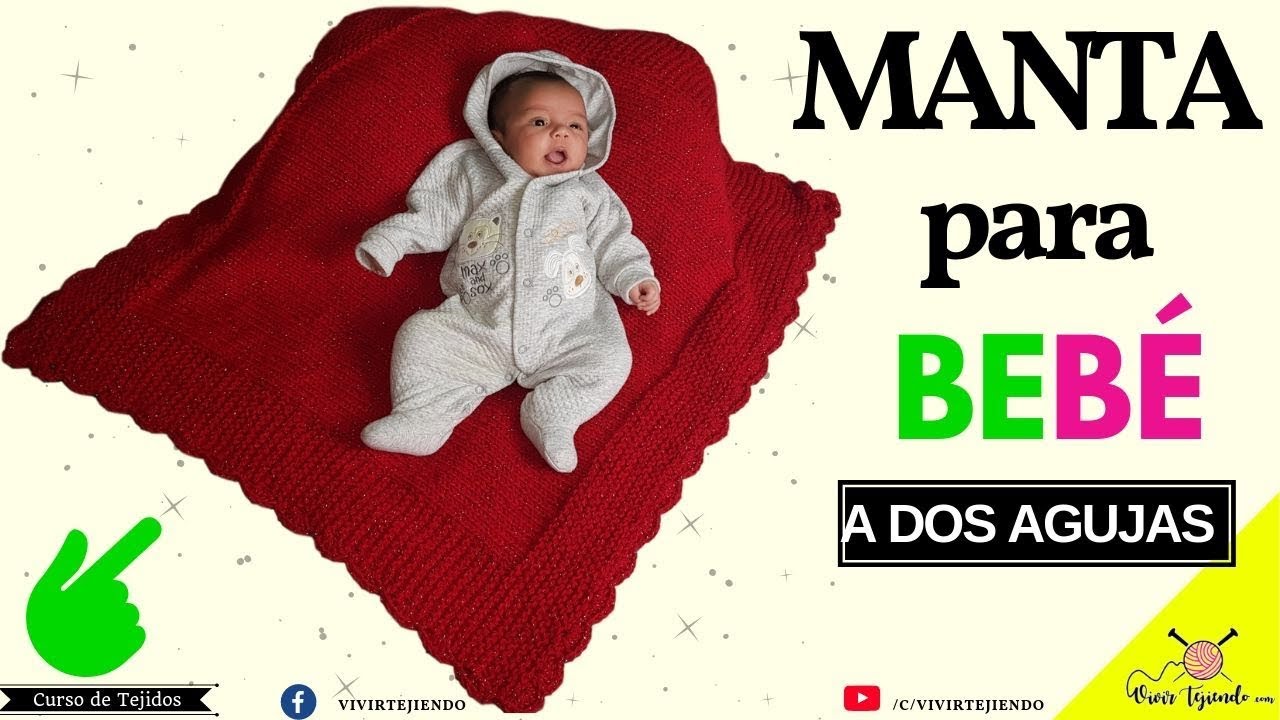 Mantita de bebe a dos agujas