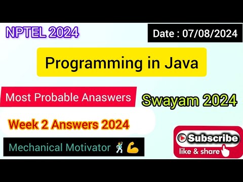 Programming in Java | Week 2 Quiz | Assignment 2 Solution | NPTEL | SWAYAM 2024