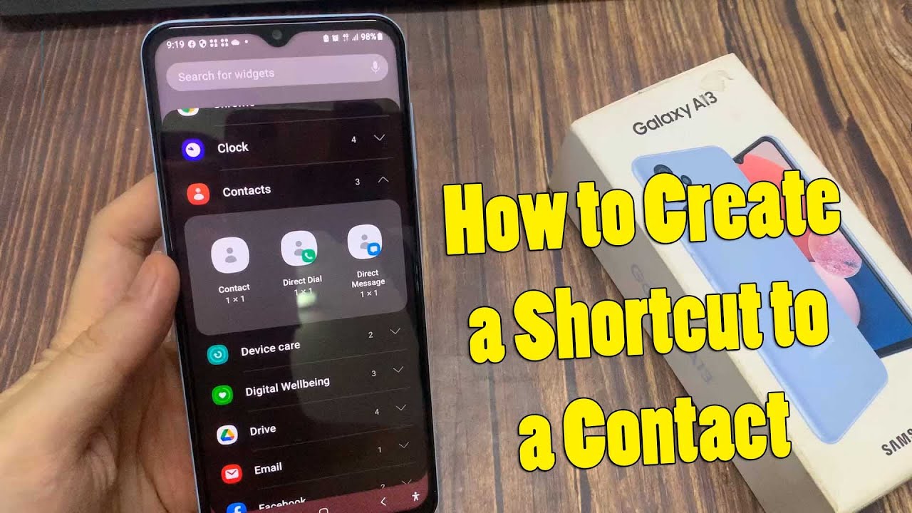 How to Create a Shortcut to a Contact on Samsung / Android 13 - YouTube