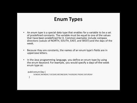 Oracle Java SE Video Tutorial – Learning ENUM