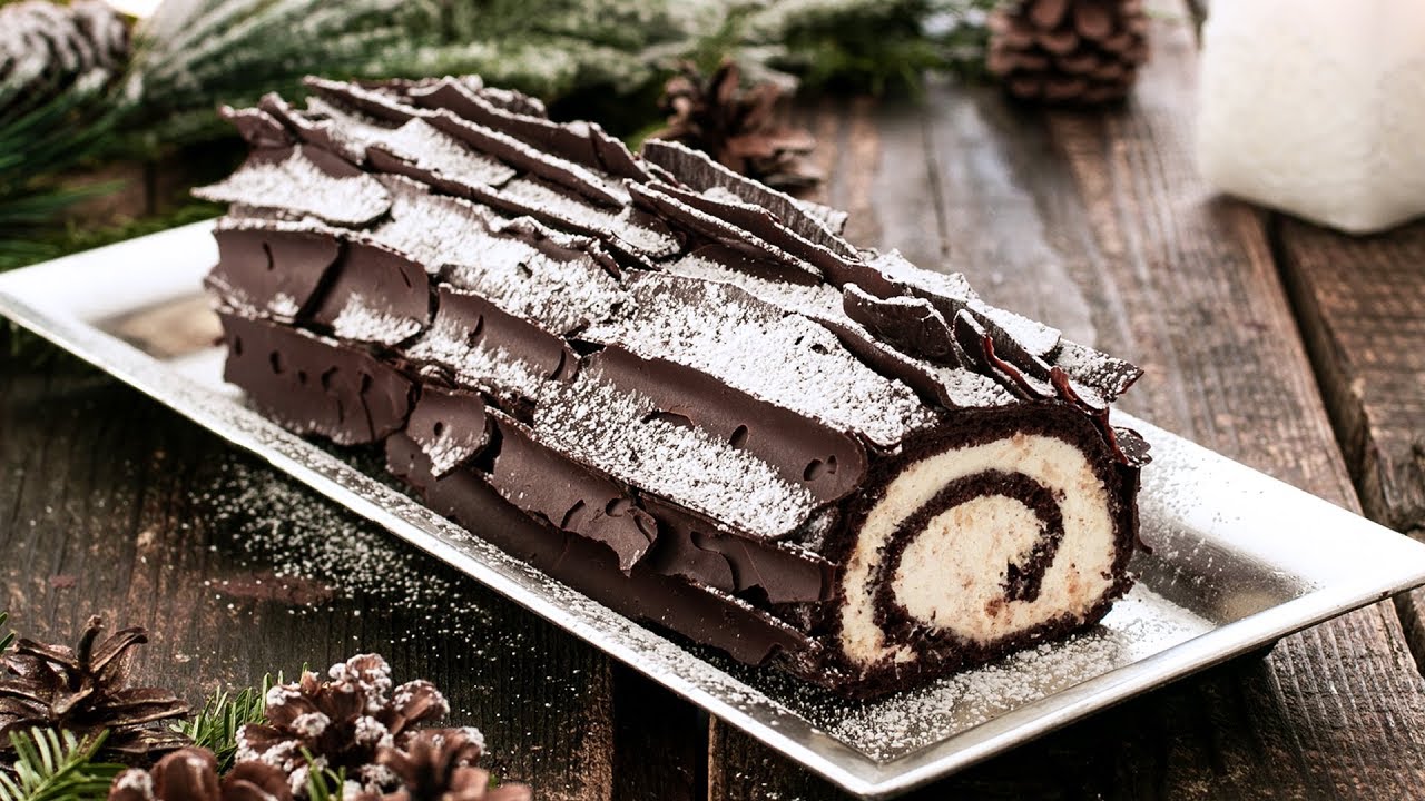 Chocolate Coconut Bûche de Noël (Yule Log) :: Home Cooking Adventure