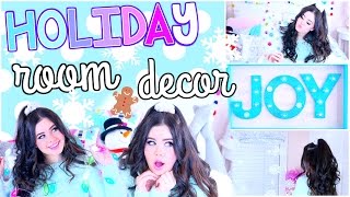 DIY Tumblr Holiday Room Decor 2015! Easy Christmas Room Decorations!