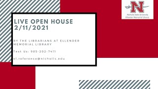 Virtual Open House February 9, 2021