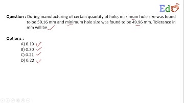 Find Tolerance in mm from maximum and minimum hole size.