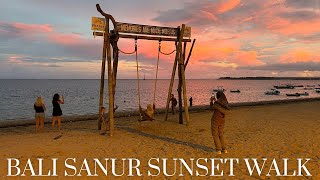 Bali Sanur Beach Sunset Walk 2024