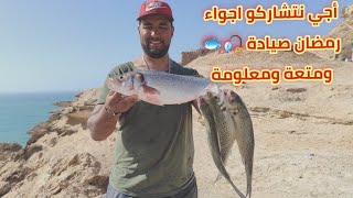 اول يوم فالصيادة جنوب المغرب  صيدنا على ابلاغ وفطرنا بيه فأجواء رائعة وممتعة.fishing in morroco.